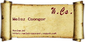 Welsz Csongor névjegykártya